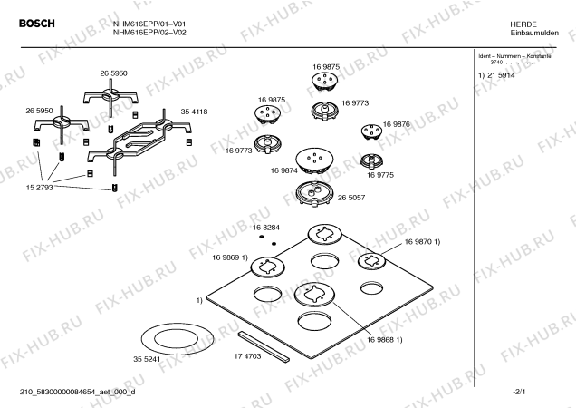 Схема №1 NHM616ENL с изображением Ящик для плиты (духовки) Bosch 00216024