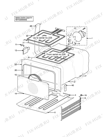 Взрыв-схема плиты (духовки) Zanussi ZHQ575X - Схема узла H10 Main Oven Cavity (large)