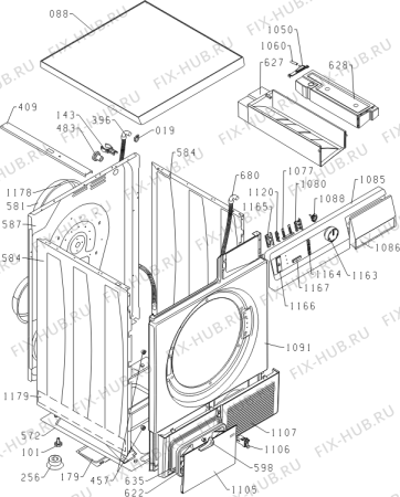 Схема №1 D74SY2W (508240, SP10/220) с изображением Обшивка для стиральной машины Gorenje 431484