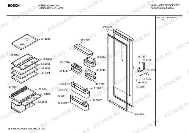 Взрыв-схема холодильника Bosch KSR30422 - Схема узла 02