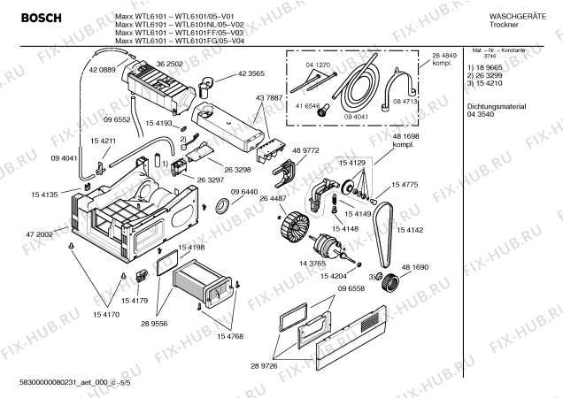 Схема №1 WTL6101NL Maxx WTL6101 с изображением Панель управления для сушильной машины Bosch 00433637