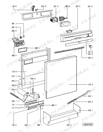 Схема №2 ADP DYNAMIC с изображением Обшивка для посудомоечной машины Whirlpool 481946078795