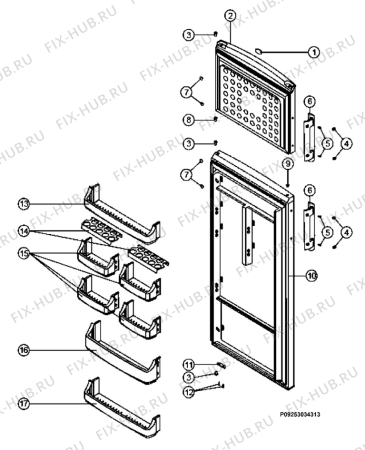 Взрыв-схема холодильника Zanussi ZRT343IW - Схема узла Section 2