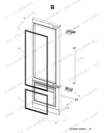 Взрыв-схема холодильника Whirlpool KCZWX20900L (F100237) - Схема узла