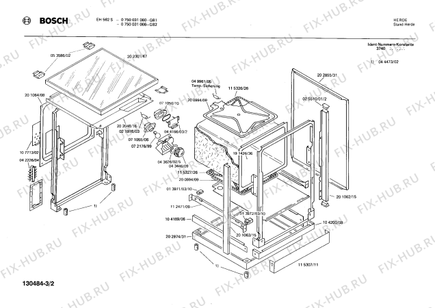 Схема №1 0750031087 EH562S с изображением Стеклокерамика для духового шкафа Bosch 00202301