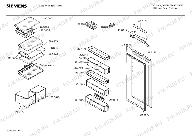 Взрыв-схема холодильника Siemens KI26R440IE - Схема узла 02