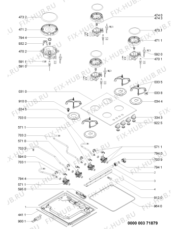Схема №1 PGV 200/NB/01 с изображением Затычка для электропечи Whirlpool 480121104091