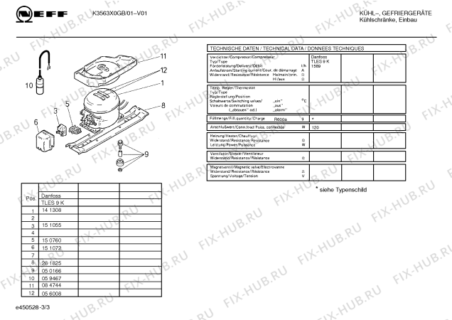 Взрыв-схема холодильника Neff K3563X0GB - Схема узла 03