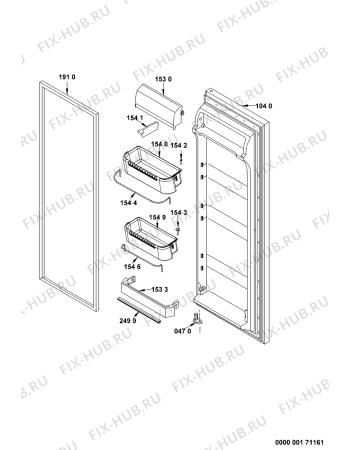 Схема №1 ASS20FWWI4/1 с изображением Декоративная панель для холодильника Whirlpool 481246049899