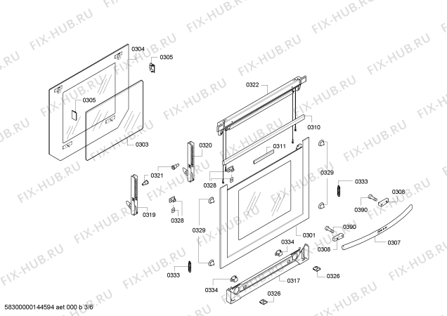 Схема №3 B16W74N0 с изображением Подшипник для электропечи Bosch 00671263