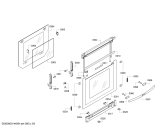 Схема №3 E96E63N1MK с изображением Внутренняя дверь для плиты (духовки) Bosch 00681555