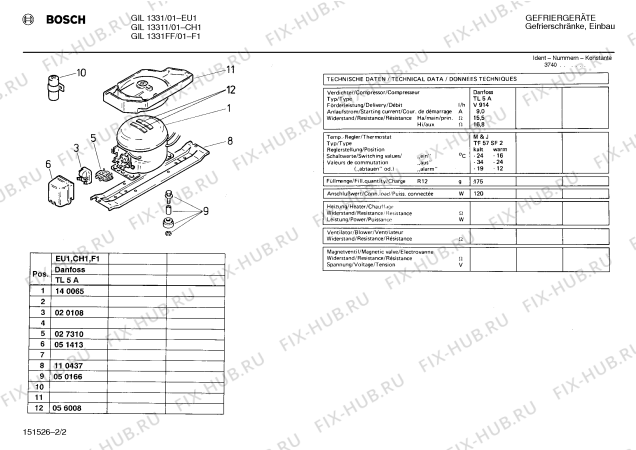 Взрыв-схема холодильника Bosch GIL1331FF - Схема узла 02