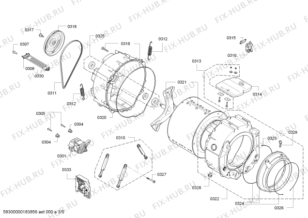 Схема №3 WAS327X0ME VARIOPERFECT ECOSILENCE DRIVE 8KG/1600rpm Made in Germany с изображением Силовой модуль для стиральной машины Siemens 11005796