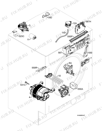 Взрыв-схема стиральной машины Franke FWD1400-6E - Схема узла Electrical equipment 268