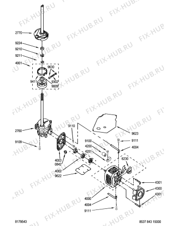 Взрыв-схема сушильной машины Whirlpool LBR8543 (F092152) - Схема узла