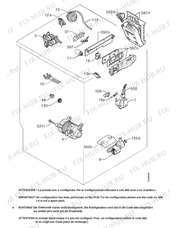 Взрыв-схема стиральной машины Electrolux EW1060F - Схема узла Electrical equipment 268