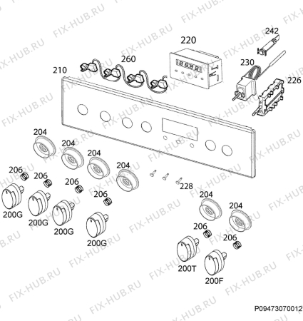 Взрыв-схема плиты (духовки) Aeg 47896GT-WN - Схема узла Command panel 037