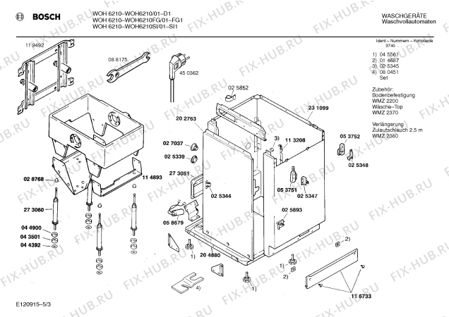 Взрыв-схема стиральной машины Bosch WOH6210 - Схема узла 03