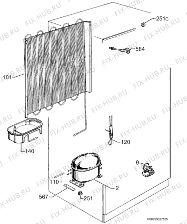 Взрыв-схема холодильника Electrolux ERD34392X - Схема узла Cooling system 017