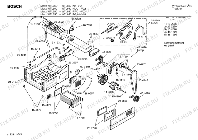 Схема №1 WTL6501FG Maxx WTL6501 с изображением Инструкция по установке и эксплуатации для сушильной машины Bosch 00585847