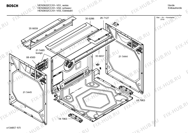 Взрыв-схема плиты (духовки) Bosch HEN3652CC - Схема узла 05