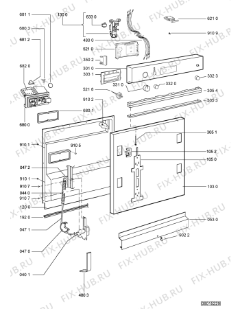 Взрыв-схема посудомоечной машины Ikea DW 100 S 401.097.67 - Схема узла