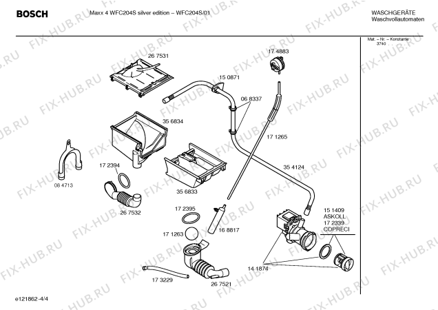 Взрыв-схема стиральной машины Bosch WFC204S Maxx4 WFC204S silver edition - Схема узла 04
