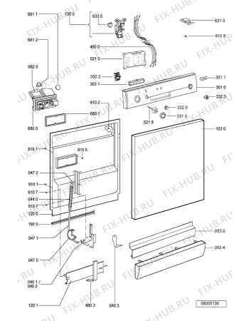 Схема №1 C 847 с изображением Обшивка для электропосудомоечной машины Whirlpool 481245372874