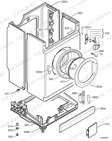 Взрыв-схема стиральной машины Rex RI120MX - Схема узла Housing 001