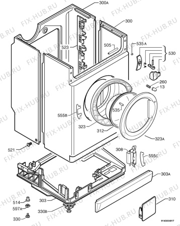 Взрыв-схема стиральной машины Zanussi FJE1204 - Схема узла Housing 001