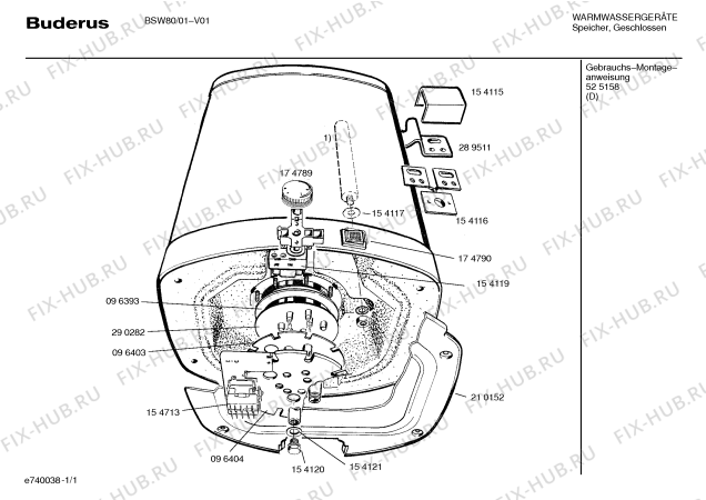 Схема №1 BSW80 Logafix BSW80 с изображением Ручка выбора температуры для водонагревателя Bosch 00174789