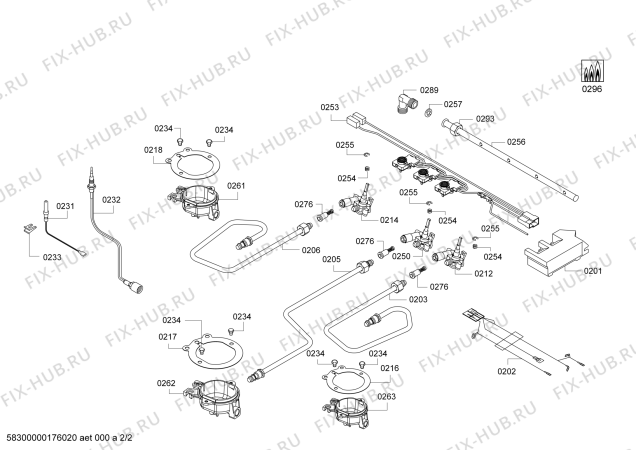 Взрыв-схема плиты (духовки) Bosch POY616B10Q T60R 3G+1E BO - Схема узла 02