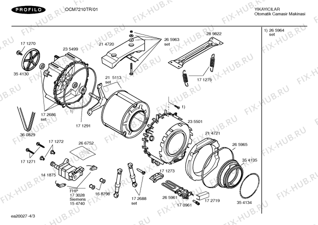 Взрыв-схема стиральной машины Profilo OCM7210TR Eurowasher PRF - Схема узла 03