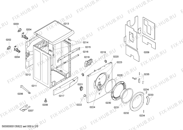 Взрыв-схема стиральной машины Bosch WAE32372EX Bosch Maxx 6 - Схема узла 02