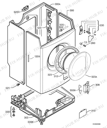 Взрыв-схема стиральной машины Zanussi Electrolux ZWV1651S - Схема узла Housing 001