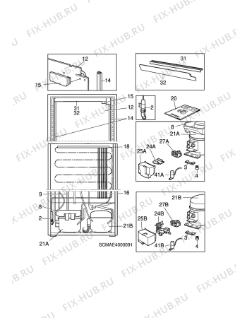 Взрыв-схема холодильника Aeg 4088-6KG - Схема узла C10 Cold, users manual