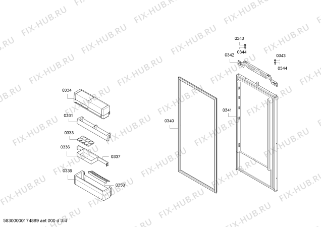 Схема №2 KI7863D30G с изображением Панель для холодильника Bosch 00744789