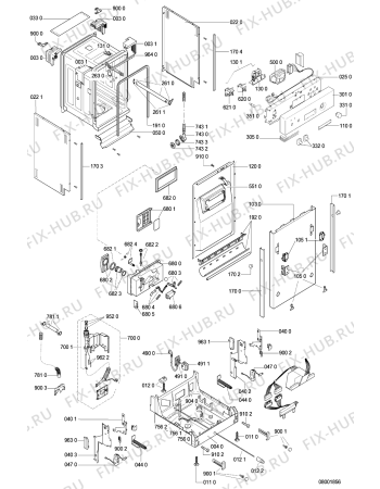 Схема №1 ADP 529 WS с изображением Рукоятка для электропосудомоечной машины Whirlpool 481245371075