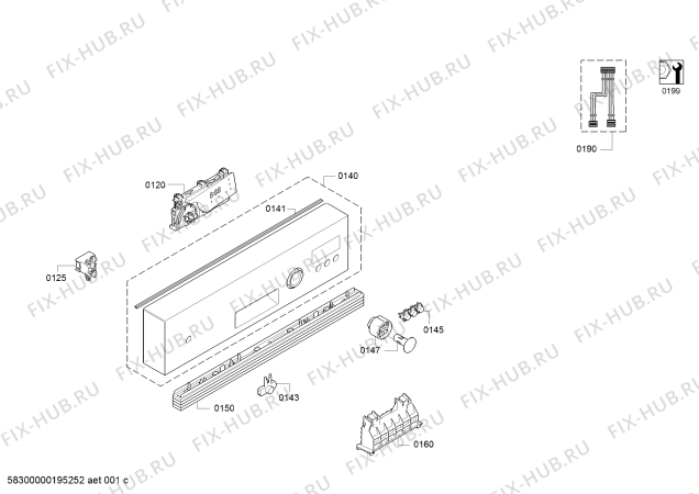 Схема №4 DRI4515 с изображением Силовой модуль запрограммированный для посудомойки Bosch 12017189