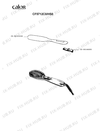 Схема №1 CF5710F0/HS0 с изображением Корпусная деталь для электрофена Rowenta CS-00147283