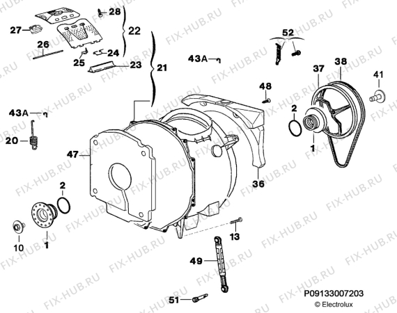 Взрыв-схема стиральной машины Electrolux WASL3T101 - Схема узла Functional parts 267