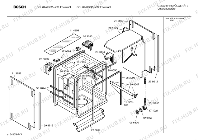 Взрыв-схема посудомоечной машины Bosch SGU84A25 Exclusiv - Схема узла 03