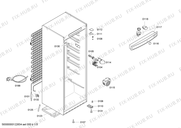 Схема №1 KSK38410 с изображением Панель управления для холодильной камеры Bosch 00663739