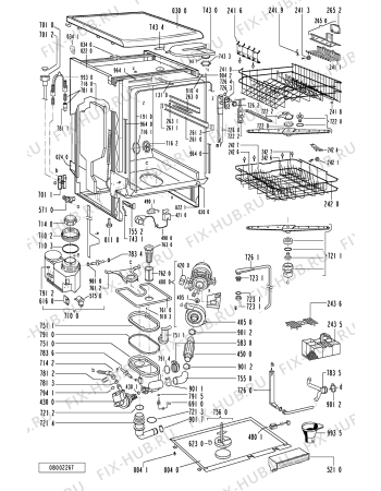 Схема №1 ADP 8540 WH с изображением Обшивка для посудомойки Whirlpool 481245371118