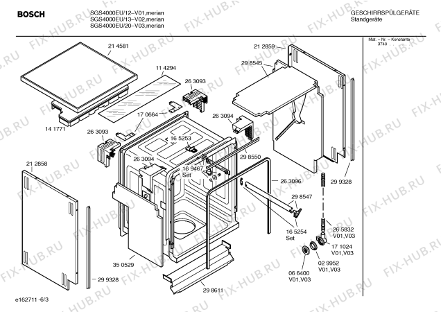 Схема №1 SRI3014 с изображением Переключатель для посудомоечной машины Bosch 00169191