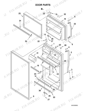 Схема №2 5VET2WPKLQ с изображением Рамка для холодильника Whirlpool 482000006992
