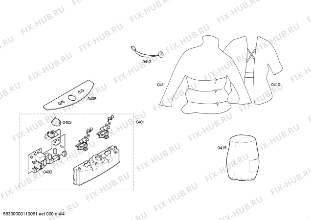 Схема №2 TJ10000 dressman с изображением Планка ручки для электропарогенератора Siemens 00438180