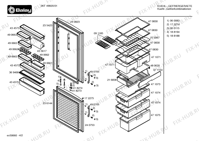 Взрыв-схема холодильника Balay 3KF4960A - Схема узла 02