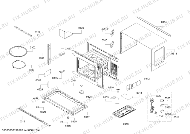 Схема №1 3CP5002B0 с изображением Крышка для микроволновой печи Bosch 12023322