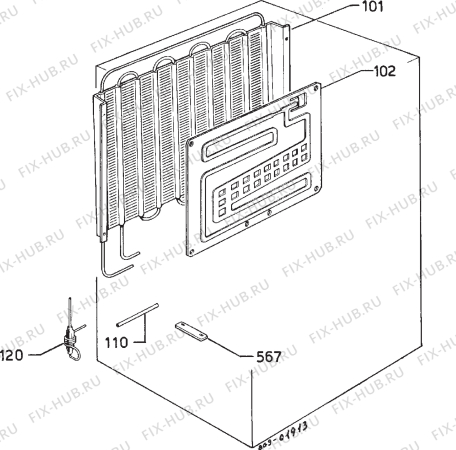 Взрыв-схема холодильника No Brand MR550(160 1C-ML - Схема узла Cooling system 017